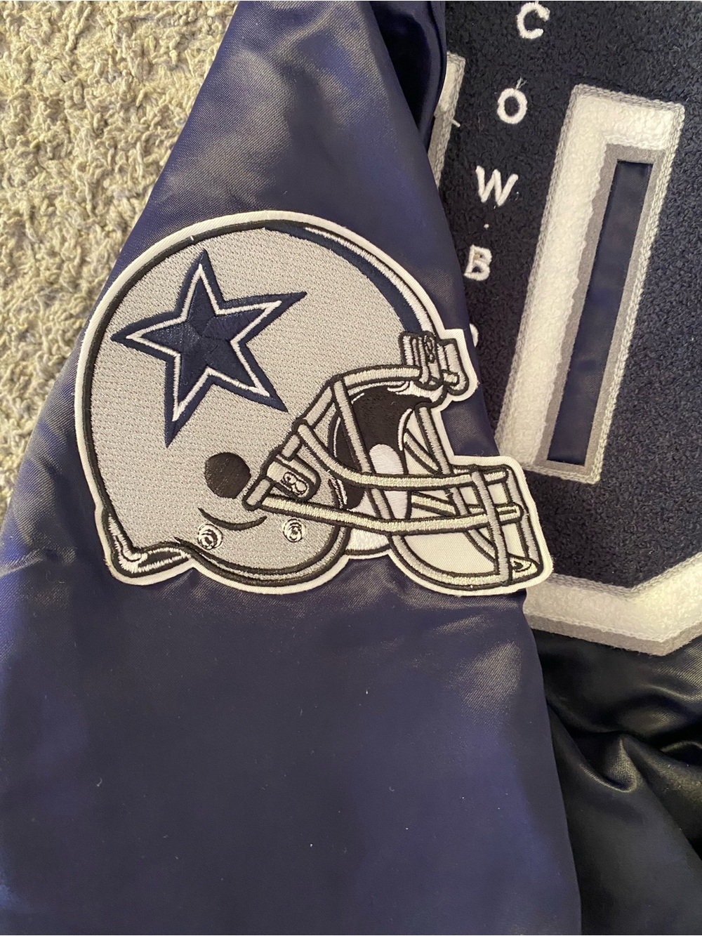 Dallas Cowboys Navy Blue Varsity Jacket - Picture 11 of 13